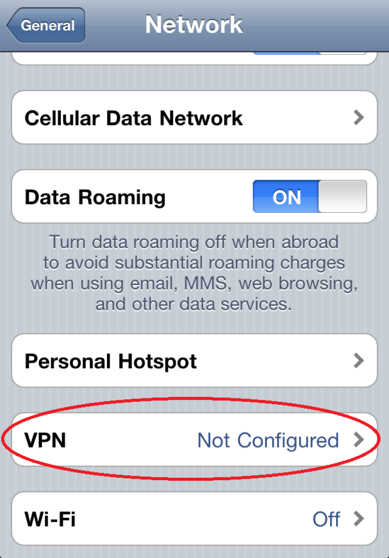 VPN Not Configured