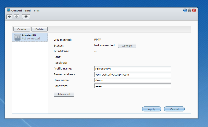 VPN Control Panel