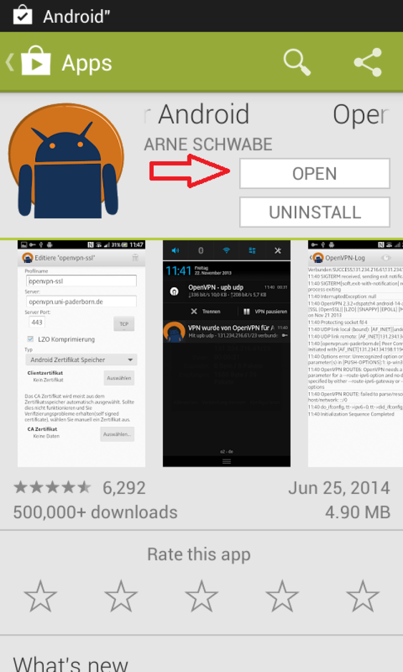 Open the OpenVPN App