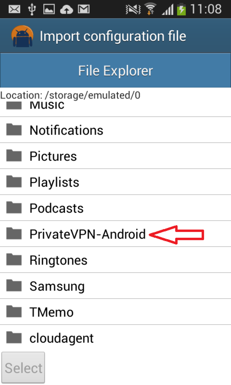 Click on folder PrivateVPN-Android
