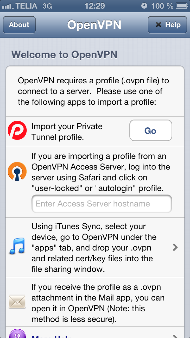 Open OpenVPN