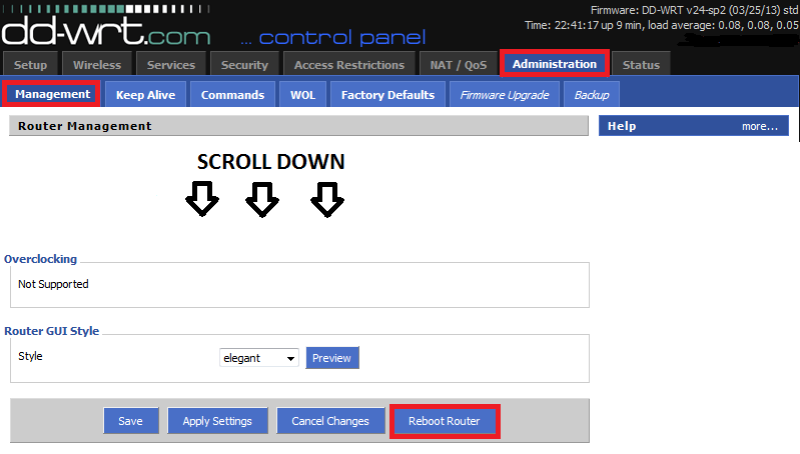 Reboot Router