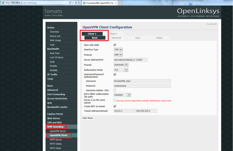 Setting Up PrivateVPN OpenVPN connection On Tomato routers