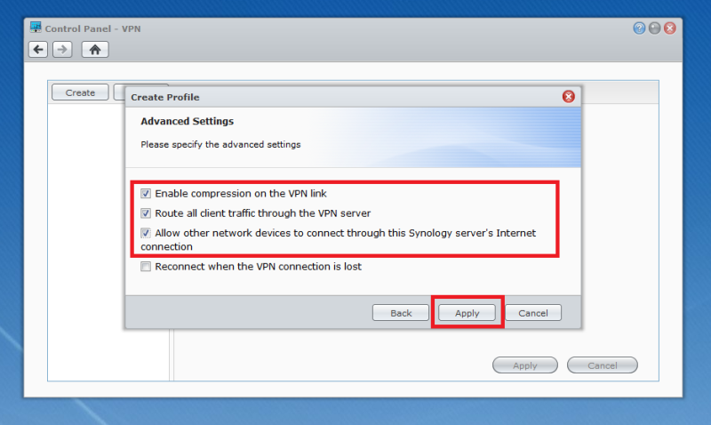 Route all client traffic through the VPN server