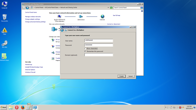 Windows 7 Enter your Username and Password for PrivateVPN