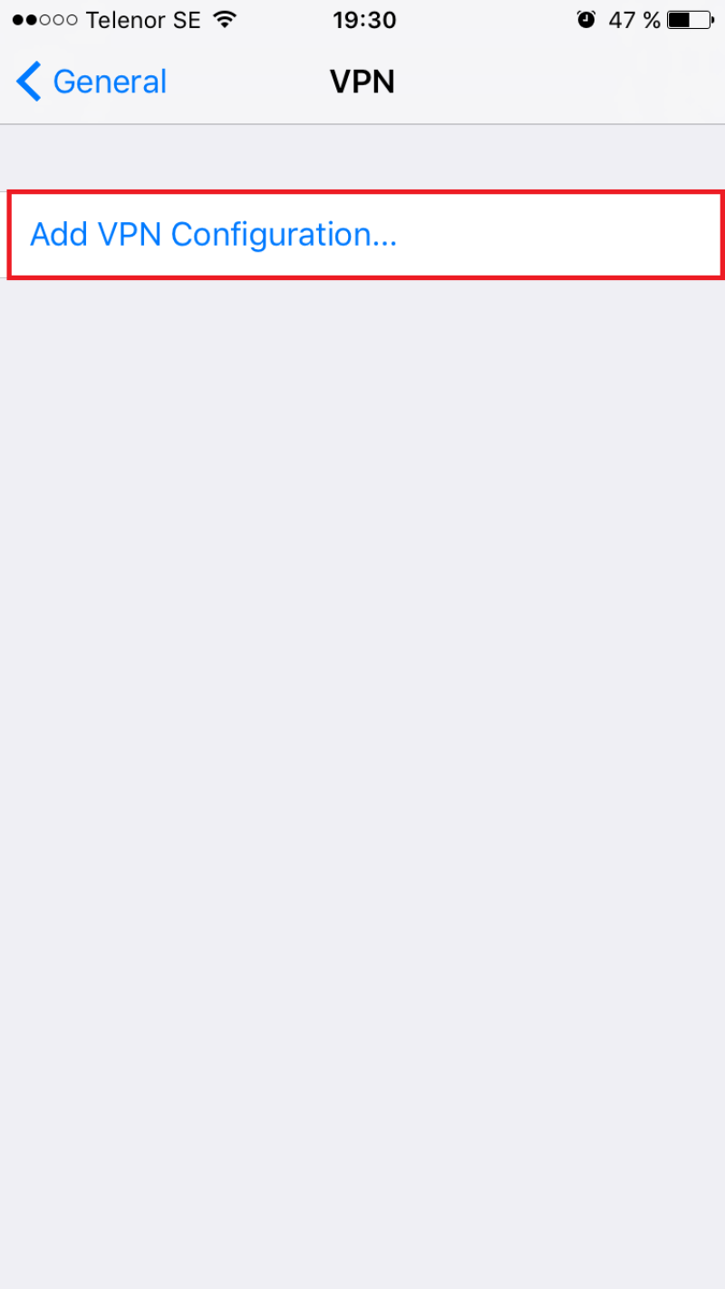 Add VPN Configuration on your iOS device