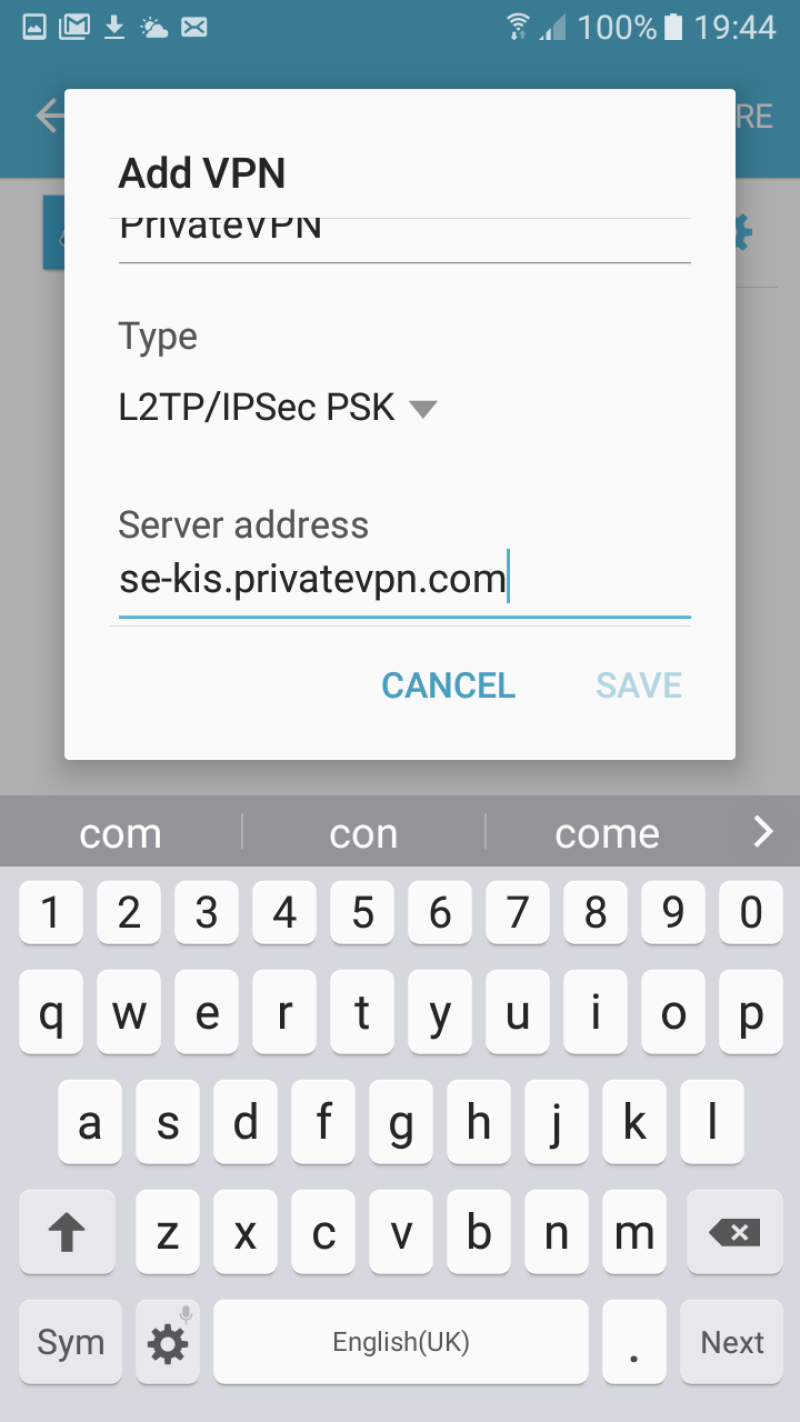 Add VPN Server Address Field