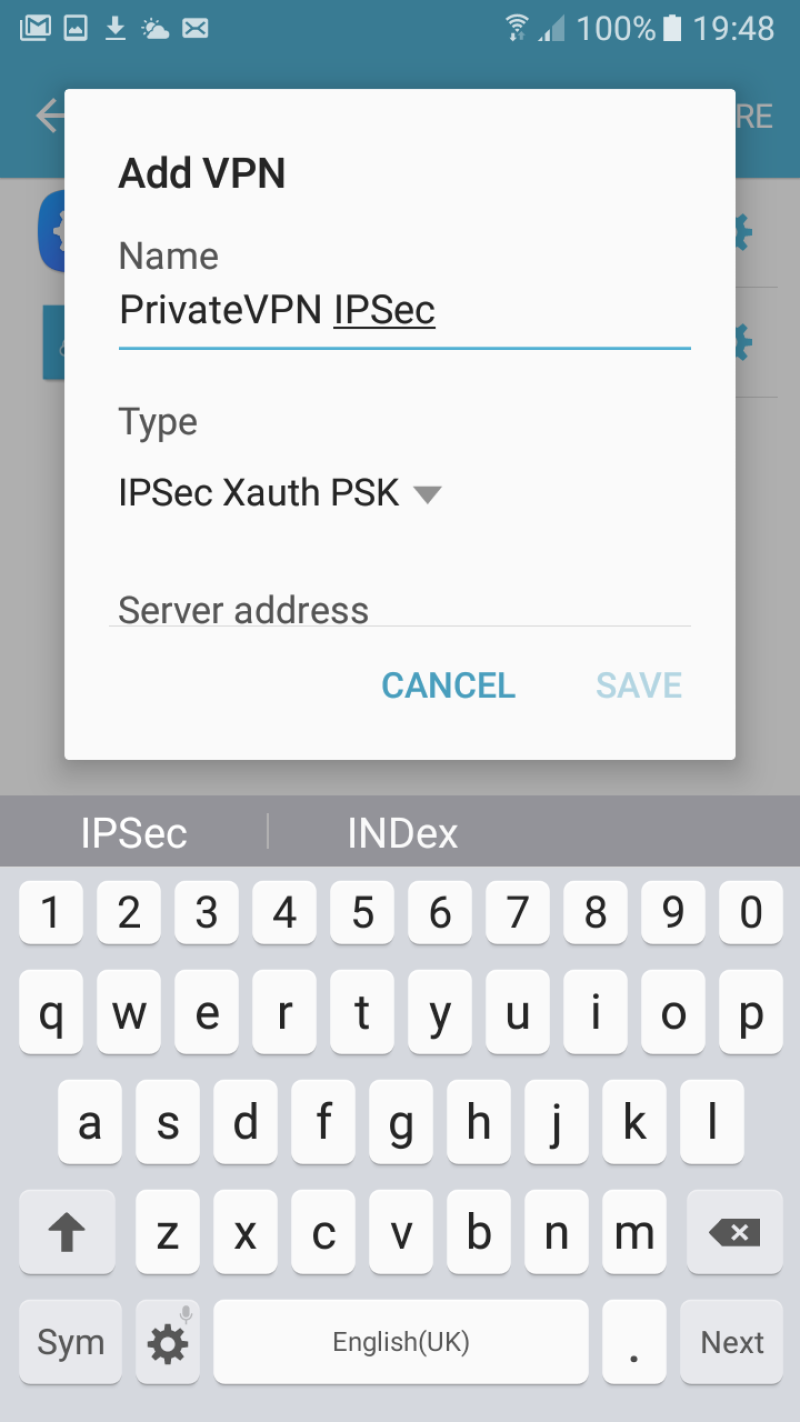 Add VPN Settings Screen