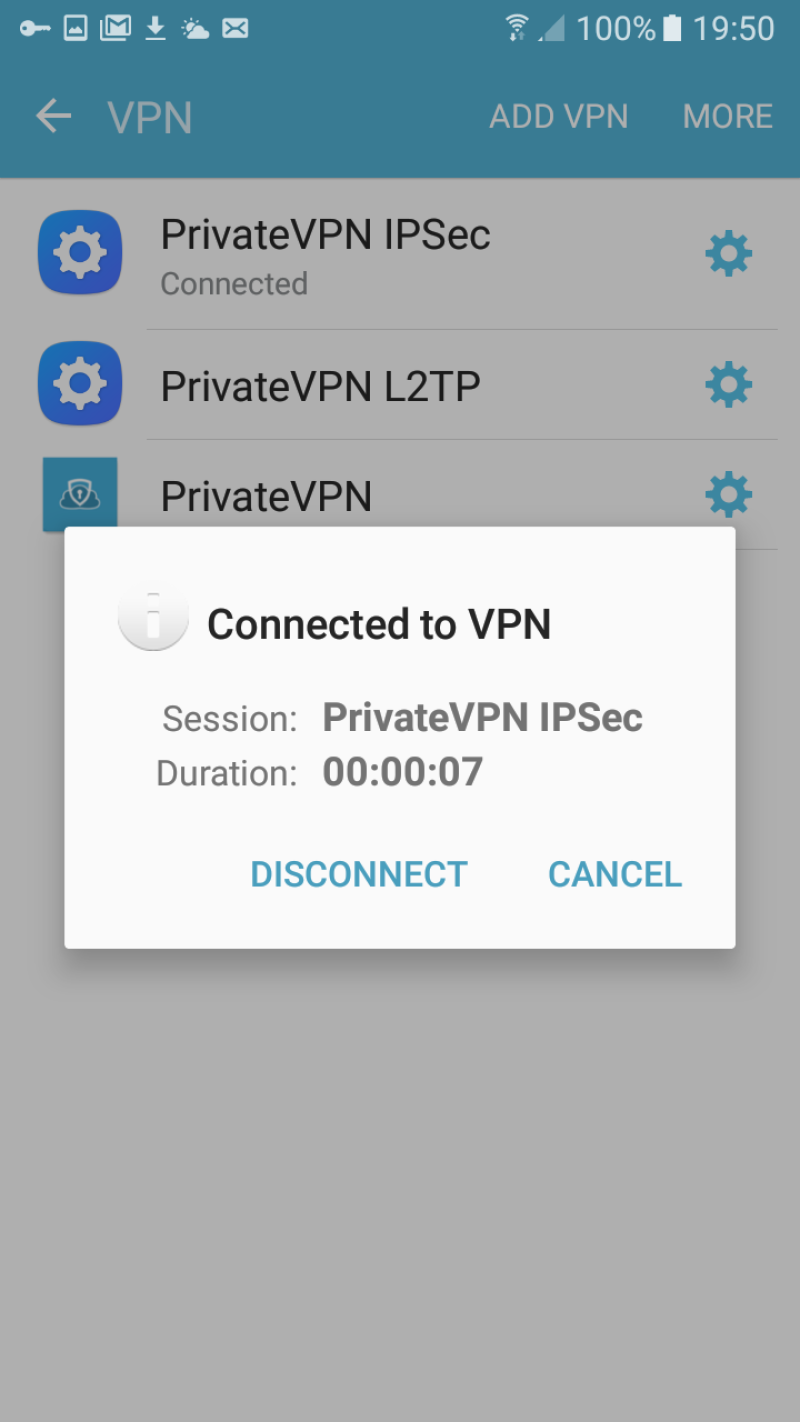 Connected to VPN