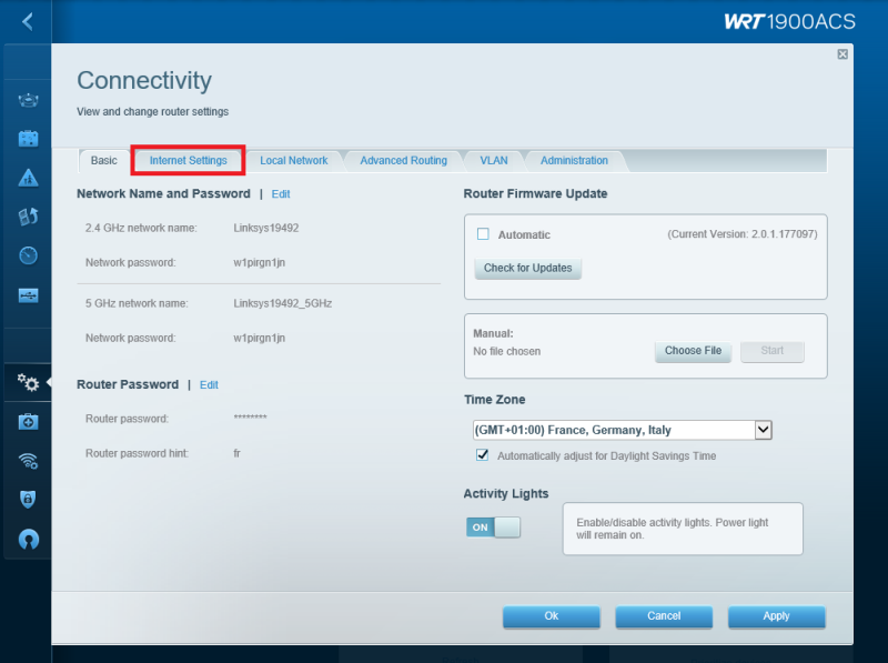 Linksys Routers Internet Settings