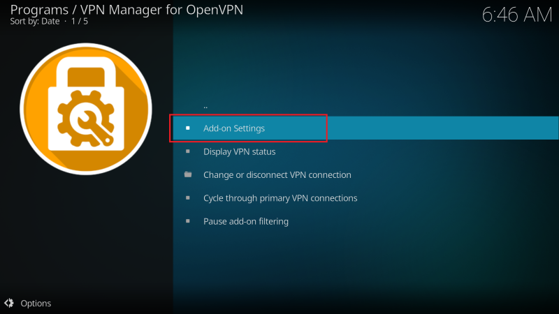 OpenVPN Add-on Settings