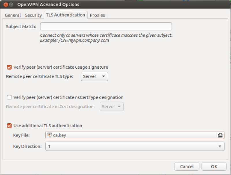 More OpenVPN Advanced Options