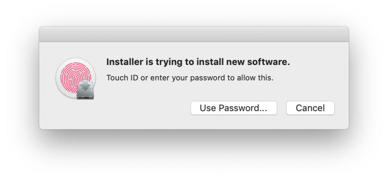 Enter your Mac administrator credentials to continue